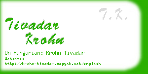 tivadar krohn business card